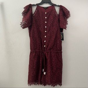 JUICY COUTURE- BLACK LABEL- Medium NWT Crushed Roses SW Floral Lace Romper.